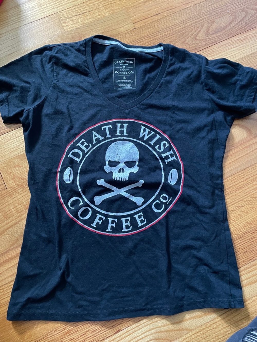 Death Wish Coffee Co Women's Black  V-Neck Logo Tee